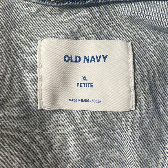 Old Navy Jean Jacket with American Flag on back, XL Petite - Picture 4 of 8